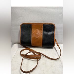 Vintage Katherine Ward black/Brown Leather Purse Bag
